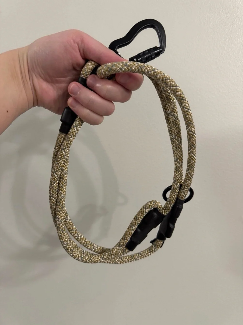 Adjustable Braided Dog Leash and Collar Combo - Tan